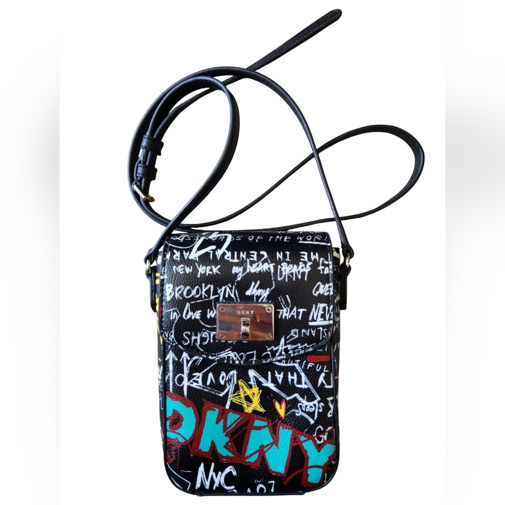 DKNY graffiti crossbody bag, black